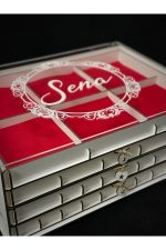 Kişiye Özel Şeffaf Kapaklı Mücevher Takı Kutusu, Organizer Takı Saklama Kutusu, Takı Organizeri - Görsel 5