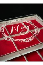 Kişiye Özel Şeffaf Kapaklı Mücevher Takı Kutusu, Organizer Takı Saklama Kutusu, Takı Organizeri - Görsel 6