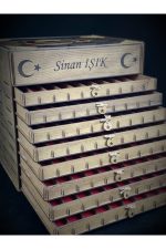 Kişiye Özel Şeffaf Kapaklı Ahşap Tesbih Ve Saat Koleksiyon Kutusu (80 TESBİH, 12 SAATLİK) - Görsel 2