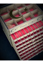 Kişiye Özel Şeffaf Kapaklı Ahşap Tesbih Ve Saat Koleksiyon Kutusu (80 TESBİH, 12 SAATLİK) - Görsel 3