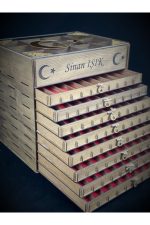 Kişiye Özel Şeffaf Kapaklı Ahşap Tesbih Ve Saat Koleksiyon Kutusu (80 TESBİH, 12 SAATLİK) - Görsel 4