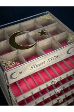 Kişiye Özel Şeffaf Kapaklı Ahşap Tesbih Ve Saat Koleksiyon Kutusu (80 TESBİH, 12 SAATLİK) - Görsel 5