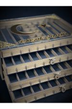 Kişiye Özel Şeffaf Kapaklı Ahşap Tesbih Ve Yüzük Koleksiyon Kutusu (38 TESBİH,14 YÜZÜKLÜK) - Görsel 2