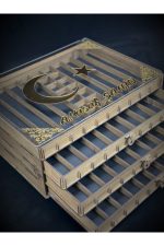 Kişiye Özel Şeffaf Kapaklı Ahşap Tesbih Ve Yüzük Koleksiyon Kutusu (38 TESBİH,14 YÜZÜKLÜK) - Görsel 5