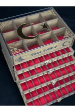 Kişiye Özel Şeffaf Kapaklı Ahşap Tespih Ve Saat Koleksiyon Kutusu (50 TESPİH, 12 SAATLİK) - Görsel 4