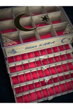 Kişiye Özel Şeffaf Kapaklı Ahşap Tespih Ve Saat Koleksiyon Kutusu (50 TESPİH, 12 SAATLİK) - Görsel 5