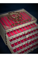 Kişiye Özel Şeffaf Kapaklı Ahşap Tespih Koleksiyon Kutusu Tespih Kutusu (60 TESPİHLİK) - Görsel 3