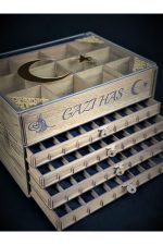 Kişiye Özel Şeffaf Kapaklı Ahşap Tesbih Ve Saat Koleksiyon Kutusu (40 TESBİH, 12 SAATLİK)