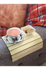 Ahşap Koltuk Tepsisi, Yan Sehpa, Koltuk Kenarı, Katlanabilir Portatif Amerikan Servisi Ys-3 - Görsel 4