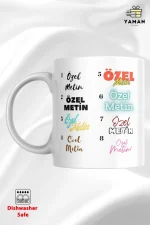 Kişiye Özel Kupa Bardak Kendi Seçtiğin Metni Yazdır (Makinada yıkanabilir.)