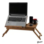 Orijinal Ahşap Katlanabilir Laptop ve Kitap Masası– İsim Yazılabilir, 3 Kademeli Ayarlanabilir