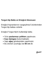 Kayı Baltası El Yapımı Turgut Alp Balta ve Ertuğrul Savaşçı Aleti -60 cm - Görsel 5