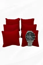 Saat Yastığı, Saat Kutusu Yastığı Kırmızı Süet ( 8x10 Cm ) - Görsel 3